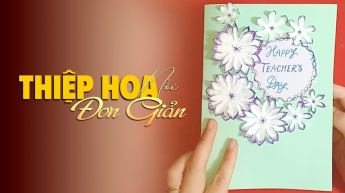 Thiệp Hoa Nổi Đơn Giản
